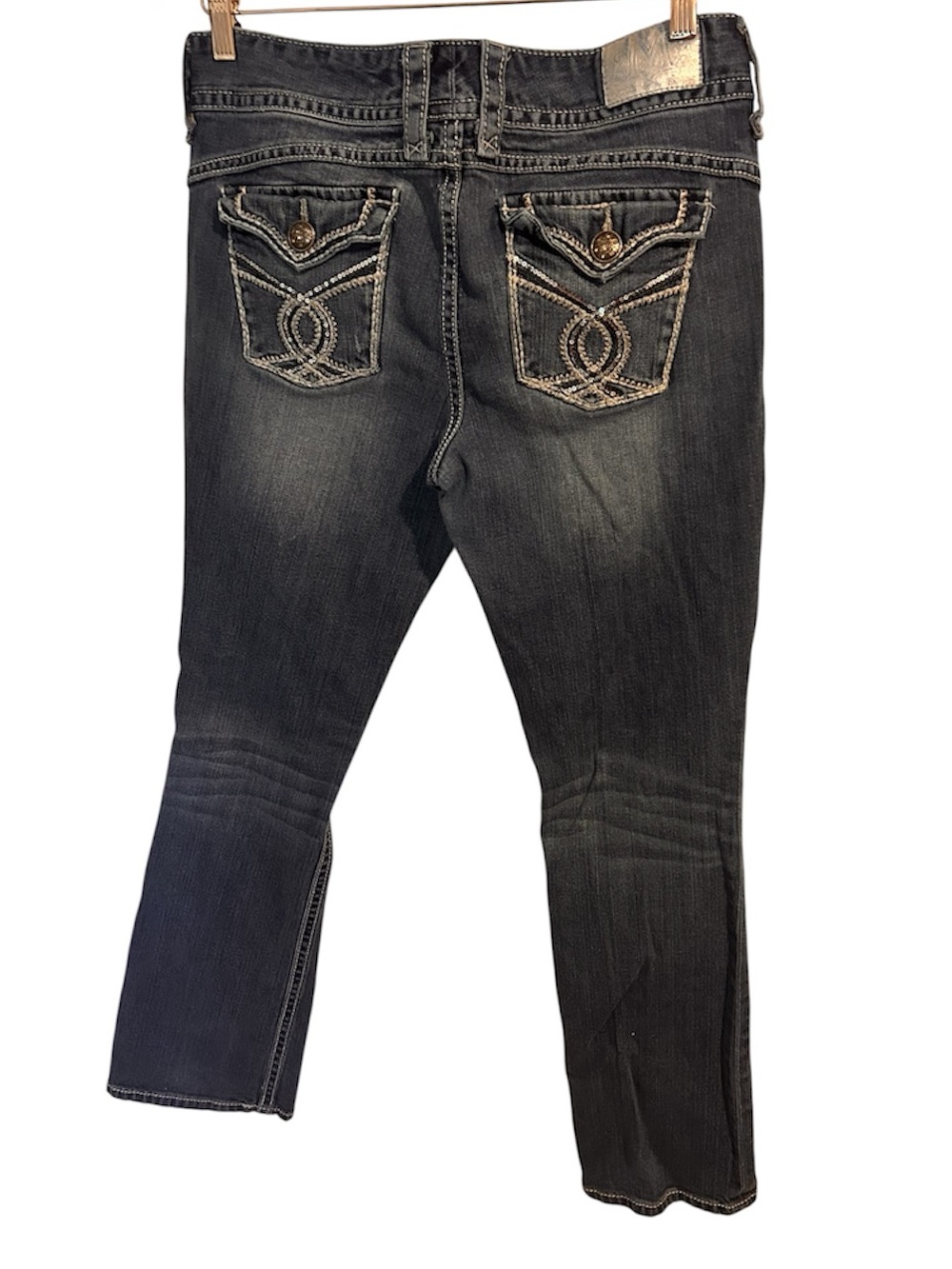 Maurices Women's Bootcut Jeans Flap Pockets Bling Embellished Y2K Size 11/12